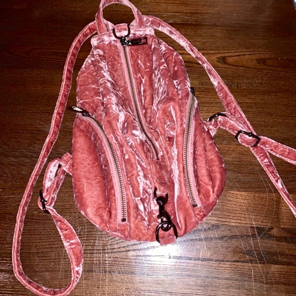 Rebecca Minkoff Crushed Velvet Rose Backpack